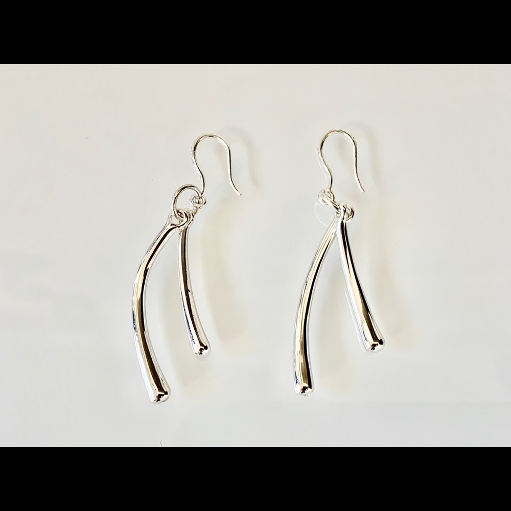 Silver-Tone Double Bar Drop Earrings Charter Club